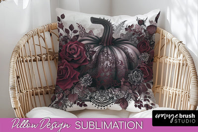 Gothic Pillow Sublimation - Dark Academia Pillow Cover PNG Sublimation OrangeBrushStudio 