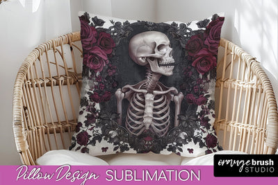 Gothic Pillow Sublimation - Dark Academia Pillow Cover PNG Sublimation OrangeBrushStudio 