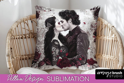 Gothic Pillow Sublimation - Dark Academia Pillow Cover PNG Sublimation OrangeBrushStudio 