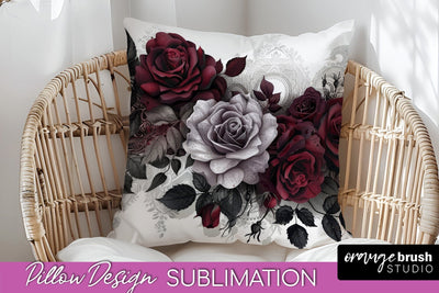Gothic Pillow Sublimation - Dark Academia Pillow Cover PNG Sublimation OrangeBrushStudio 
