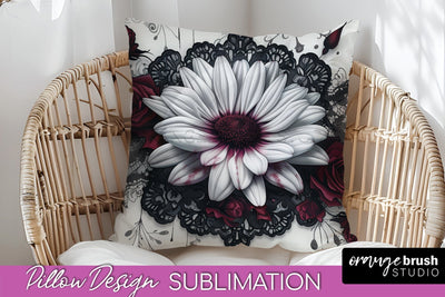 Gothic Pillow Sublimation - Dark Academia Pillow Cover PNG Sublimation OrangeBrushStudio 