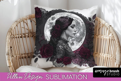 Gothic Pillow Sublimation - Dark Academia Pillow Cover PNG Sublimation OrangeBrushStudio 