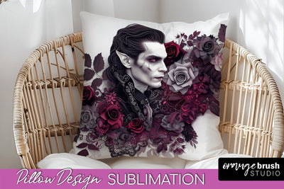 Gothic Pillow Sublimation - Dark Academia Pillow Cover PNG Sublimation OrangeBrushStudio 