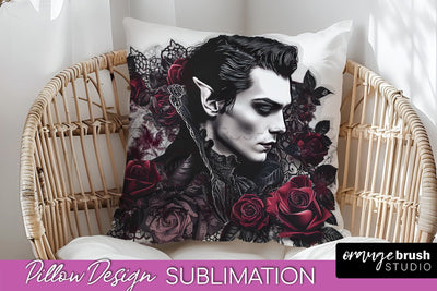 Gothic Pillow Sublimation - Dark Academia Pillow Cover PNG Sublimation OrangeBrushStudio 