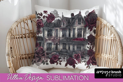 Gothic Pillow Sublimation - Dark Academia Pillow Cover PNG Sublimation OrangeBrushStudio 