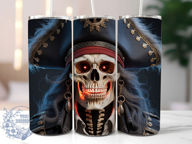 Gothic Pirate Skull Halloween Tumbler, Scary Halloween Wrap, Gothic Pirate Sublimation, Haunted Nautical Cup, Skeleton Pirate Drinkware, Spooky Pirate Tumbler Design, Horror Skull Cup Sublimation ToriDesigns 