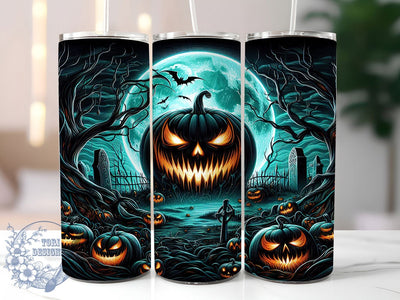 Gothic Pumpkin Halloween Tumbler Wrap, Halloween Sublimation Wrap, 20Oz Dark Fall Cup, Spooky Pumpkin Design, Haunted Autumn Drinkware, Black Pumpkin Tumbler, Elegant Halloween Wrap Sublimation ToriDesigns 