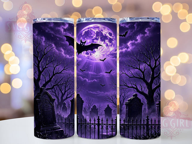 Gothic Purple Moon 20oz Tumbler, Gothic Moon, Purple Design, 20oz Wrap, Mystical Art, Halloween Style, Sublimation Tumbler, Dark Aesthetic Sublimation SvggirlplusArt 