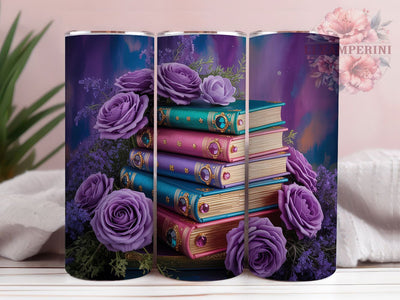Gothic Purple Romance Tumbler, Purple Valentine Wrap, Bookish Love Cup, 20oz Sublimation Wrap, Stylish Gothic Valentine Tumbler, Artistic Purple Romance Cup, Literary Love Theme Wrap Sublimation Li Zamperini 