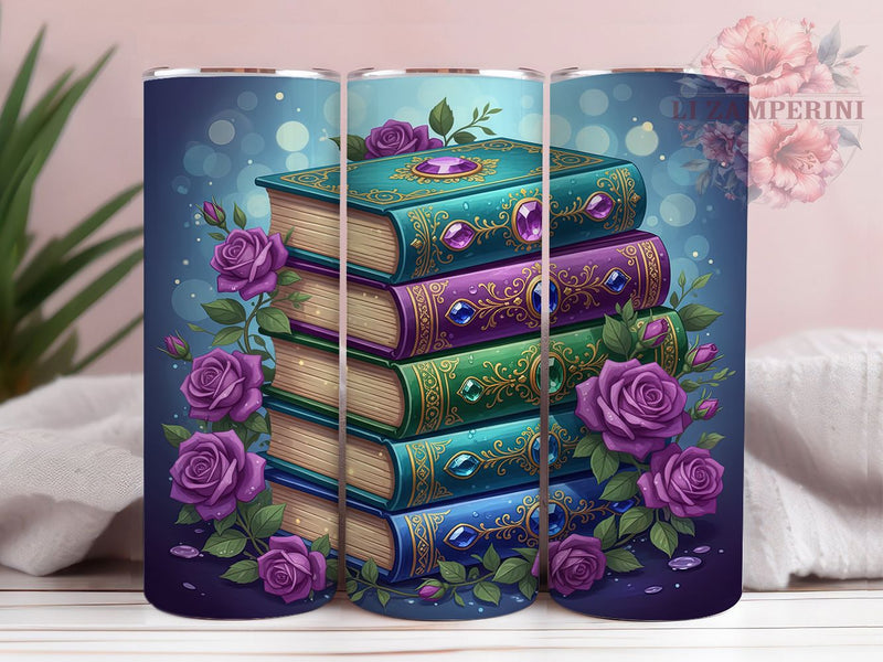 Gothic Purple Romance Tumbler, Purple Valentine Wrap, Bookish Love Cup, 20oz Sublimation Wrap, Stylish Gothic Valentine Tumbler, Artistic Purple Romance Cup, Literary Love Theme Wrap Sublimation Li Zamperini 