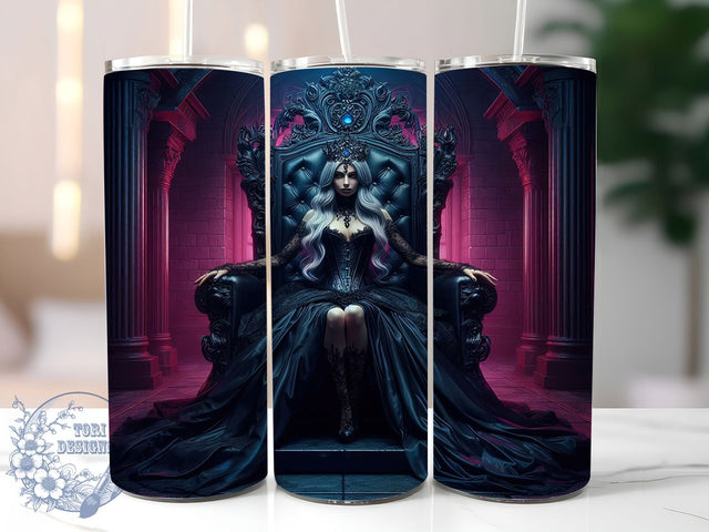 Gothic Queen Dark Fantasy Tumbler, Dark Fantasy, Throne Design, Gothic Tumbler, 20Oz Tumbler Wrap, Sublimation Drinkware, Fantasy Aesthetic Sublimation ToriDesigns 