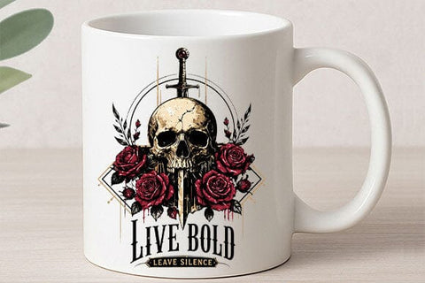 Gothic Quote PNG Live Bold Leave Silence Skull Rose POD Design SVG BillahCrafts 