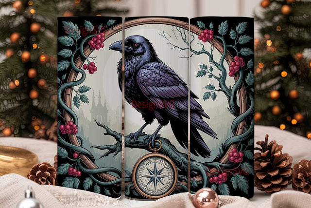 Gothic Raven 20oz Tumbler Wrap Sublimation DesignSVG 