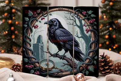 Gothic Raven 20oz Tumbler Wrap Sublimation DesignSVG 
