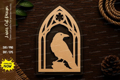Gothic Raven Arch Window Laser Cut SVG File SVG Regulrcrative 