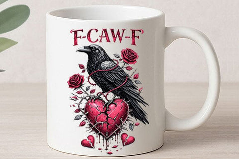 Gothic Raven Broken Heart PNG SVG BillahCrafts 