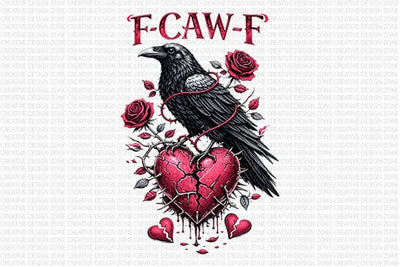 Gothic Raven Broken Heart PNG SVG BillahCrafts 