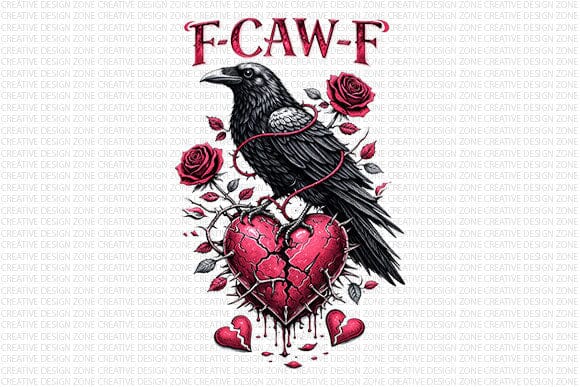 Gothic Raven Broken Heart PNG SVG BillahCrafts 