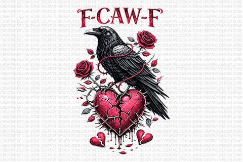 Gothic Raven Broken Heart PNG SVG BillahCrafts 