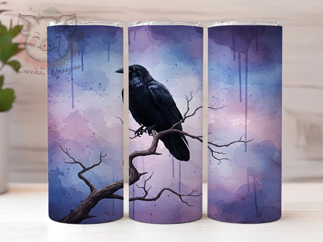 Gothic Raven Crow Tumbler Wrap, Gothic Tumbler Wrap, Dark Aesthetic Tumbler, Crow Tumbler Design, 20oz Sublimation Wrap, Mystical Bird Tumbler, Spooky Tumbler Sublimation Lara' s Designs 