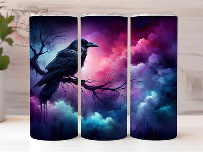 Gothic Raven Crow Tumbler Wrap, Gothic Tumbler Wrap, Dark Aesthetic Tumbler, Crow Tumbler Design, 20oz Sublimation Wrap, Mystical Bird Tumbler, Spooky Tumbler Sublimation Lara' s Designs 