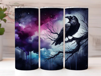 Gothic Raven Crow Tumbler Wrap, Gothic Tumbler Wrap, Dark Aesthetic Tumbler, Crow Tumbler Design, 20oz Sublimation Wrap, Mystical Bird Tumbler, Spooky Tumbler Sublimation Lara' s Designs 