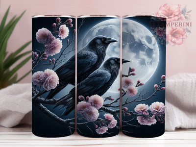 Gothic Raven Fantasy Tumbler Wrap, Gothic Art Design, Edgar Poe Raven, Victorian Gothic Gift, Mystical Bird Art, Dark Fantasy Wrap, Gothic Nature Print Sublimation Li Zamperini 