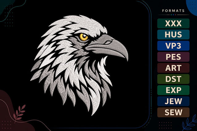 Gothic Raven Profile Embroidery Design Embroidery/Applique DESIGNS sg embroidery 