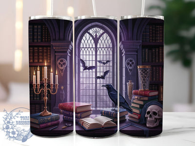 Gothic Raven Spellbook Tumbler Wrap, Spellbook Tumbler Wrap, 20Oz Skinny Tumbler Wrap, Witchcraft Sublimation Design, Dark Academia Tumbler, Raven And Magic Book Wrap, Occult Gothic Drinkware Sublimation ToriDesigns 