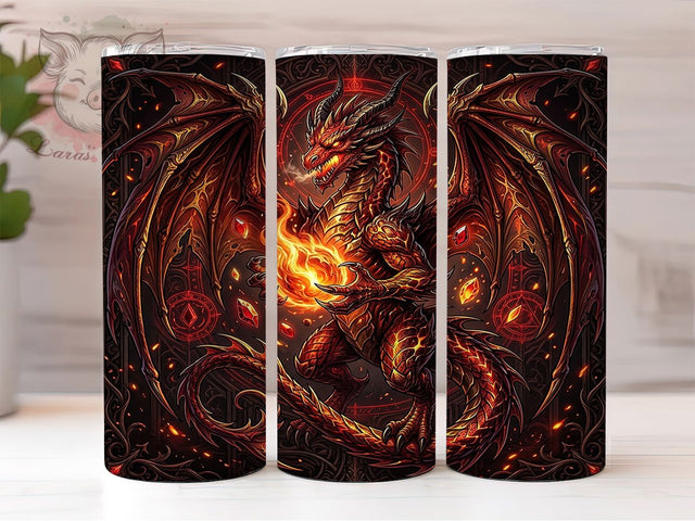 Gothic Red Dragon 20oz Tumbler, Gothic Red Dragon, Red Dragon, Dragon Tumbler, 20oz Tumbler, Gothic Tumbler, Fantasy Dragon, Tumbler Wrap Sublimation Lara' s Designs 