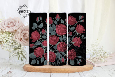 Gothic Rose 20oz Tumbler Wrap Sublimation sassyprint 