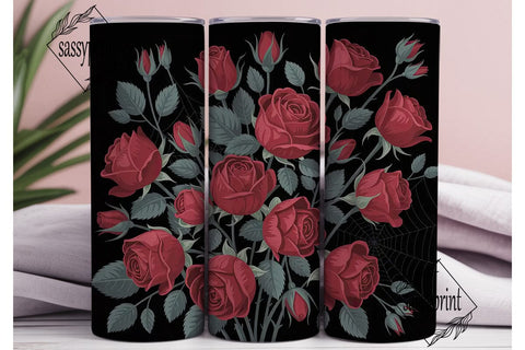 Gothic Rose 20oz Tumbler Wrap Sublimation sassyprint 