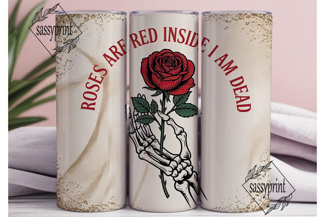 Gothic Rose Skeleton 20oz Tumbler Wrap Sublimation sassyprint 