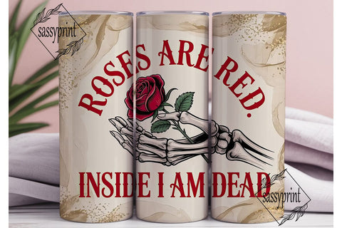 Gothic Rose Skeleton 20oz Tumbler Wrap Sublimation sassyprint 