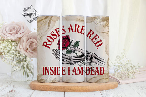 Gothic Rose Skeleton 20oz Tumbler Wrap Sublimation sassyprint 