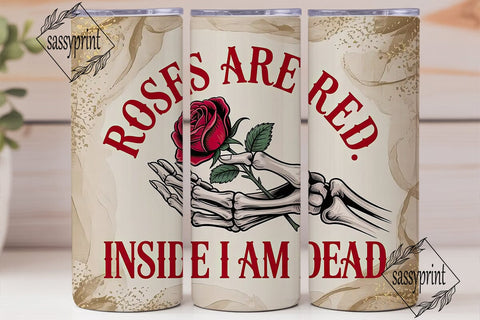 Gothic Rose Skeleton 20oz Tumbler Wrap Sublimation sassyprint 