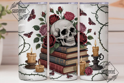 Gothic Rose Skull 20oz Tumbler Wrap Sublimation sassyprint 