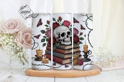Gothic Rose Skull 20oz Tumbler Wrap Sublimation sassyprint 