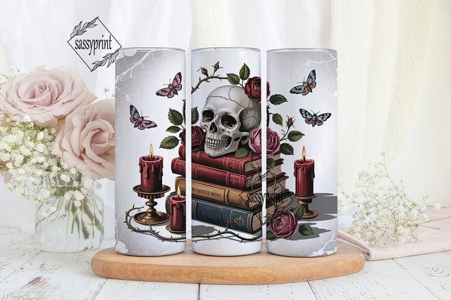 Gothic Rose Skull 20oz Tumbler Wrap Sublimation sassyprint 