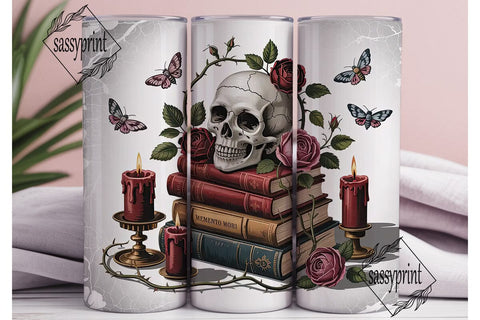 Gothic Rose Skull 20oz Tumbler Wrap Sublimation sassyprint 