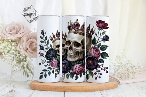 Gothic Rose Skull Crown 20oz Tumbler Sublimation sassyprint 