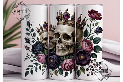 Gothic Rose Skull Crown 20oz Tumbler Sublimation sassyprint 