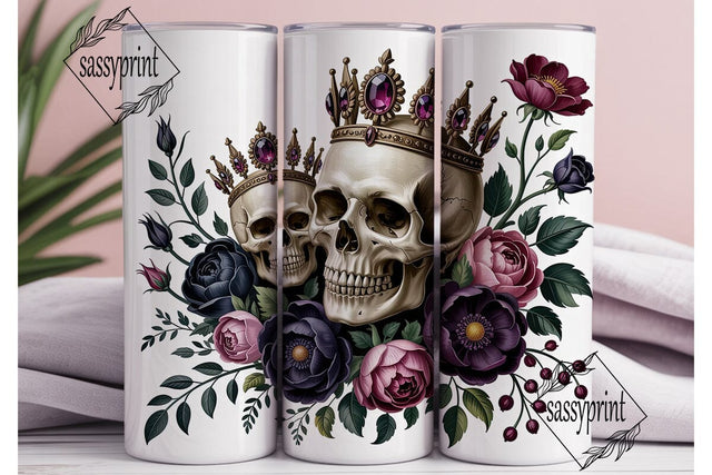 Gothic Rose Skull Crown 20oz Tumbler Sublimation sassyprint 