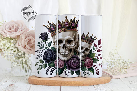 Gothic Rose Skull Crown 20oz Tumbler Sublimation sassyprint 