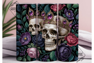 Gothic Rose Skull Crown 20oz Tumbler Sublimation sassyprint 