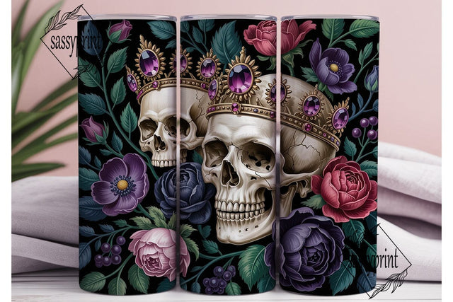 Gothic Rose Skull Crown 20oz Tumbler Sublimation sassyprint 