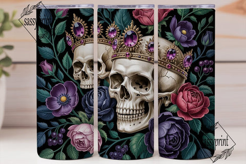 Gothic Rose Skull Crown 20oz Tumbler Sublimation sassyprint 