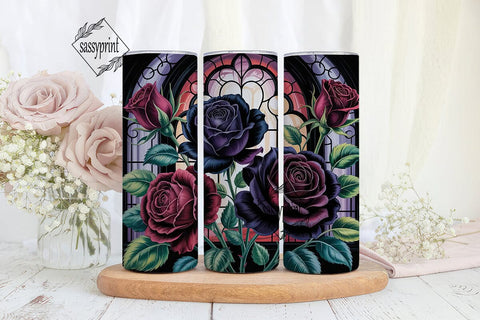 Gothic Rose Stained Glass 20oz Tumbler Sublimation sassyprint 