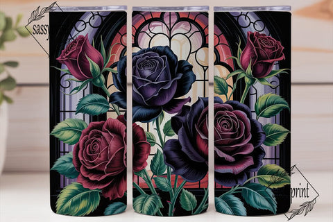 Gothic Rose Stained Glass 20oz Tumbler Sublimation sassyprint 