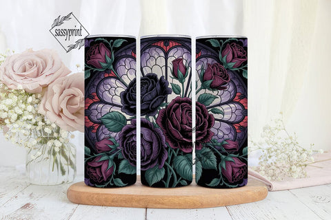 Gothic Rose Stained Glass 20oz Tumbler Sublimation sassyprint 
